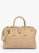 Handtas M Equestre Croco Leder Etrier Beige equestre croco EEQC142M