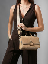 Cross Body Tas M Altesse Suede Etrier Beige altesse suede EASU048M-vue-porte