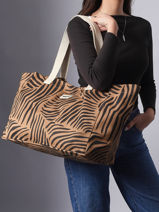 Schoudertas Tigre Katoen Hindbag Bruin tigre TI-vue-porte