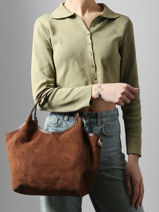 Schoudertas Velvet Caviar Leder Milano Bruin velvet caviar VC241111-vue-porte