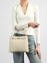 Schoudertas Saffiano David jones Beige saffiano CM6829-vue-porte