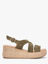 Sandalen Met Sleehak Uit Leder Aliwell Groen women A126158