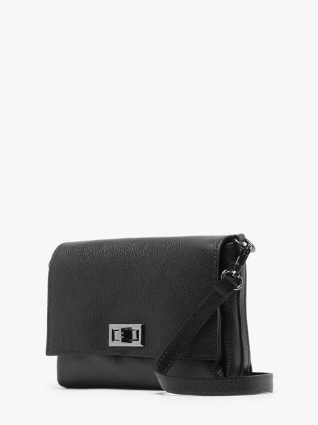 Cross Body Tas Caviar Leder Milano Zwart caviar CA24061 ander zicht 2