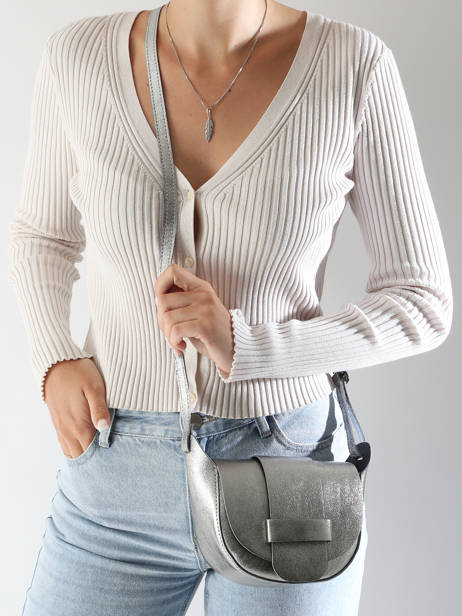 Cross Body Tas Nine Leder Milano Zilver nine NI24064 ander zicht 1