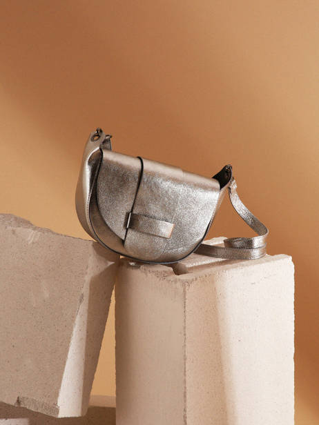 Cross Body Tas Nine Leder Milano Zilver nine NI24064 ander zicht 5