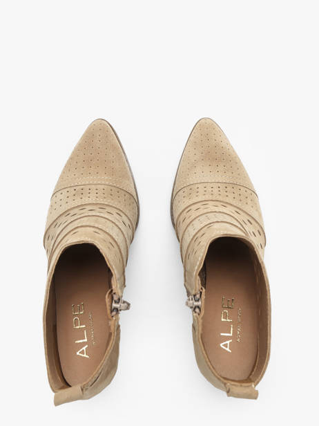 Enkellaarsjes Met Hak City Uit Leder Alpe Beige women 53851108 ander zicht 4