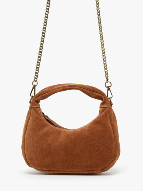Cross Body Tas Velvet Leder Milano Bruin velvet VE24113 ander zicht 2