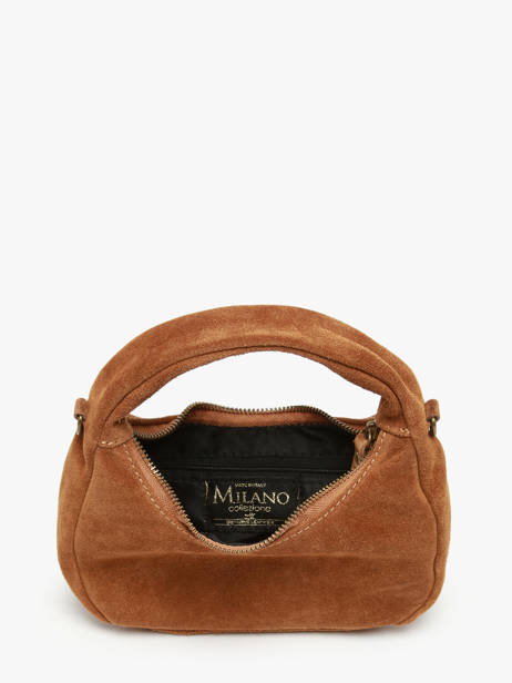 Cross Body Tas Velvet Leder Milano Bruin velvet VE24113 ander zicht 3