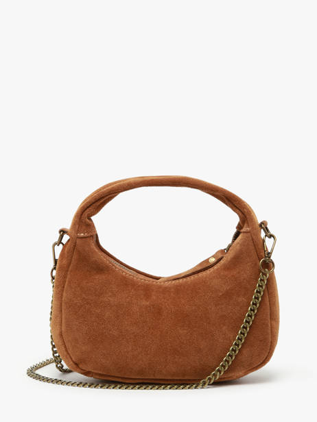 Cross Body Tas Velvet Leder Milano Bruin velvet VE24113 ander zicht 4