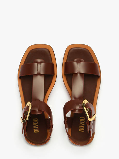 Sandalen Daphne Uit Leder Nuyou Bruin women 11013 ander zicht 3