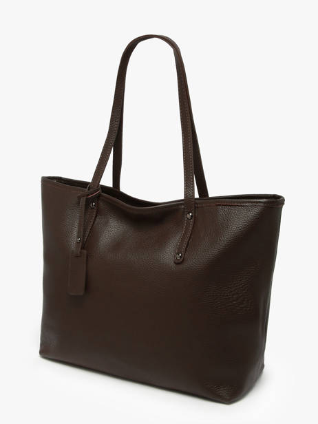 Schoudertas A4 Formaat Caviar Leder Milano Bruin caviar CA19111N ander zicht 2