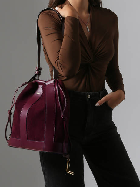 Bucket Bag M Elles Leder Lancel Rood elles A13360 ander zicht 1