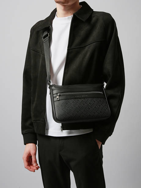 Cross Body Tas Tommy hilfiger Zwart monogram AM13577 ander zicht 1