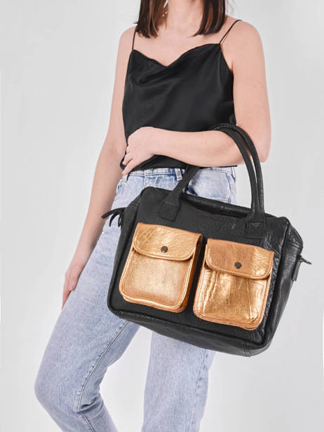 Handtas Dandy Doré Leder Paul marius Zwart dore F9774-3 ander zicht 1