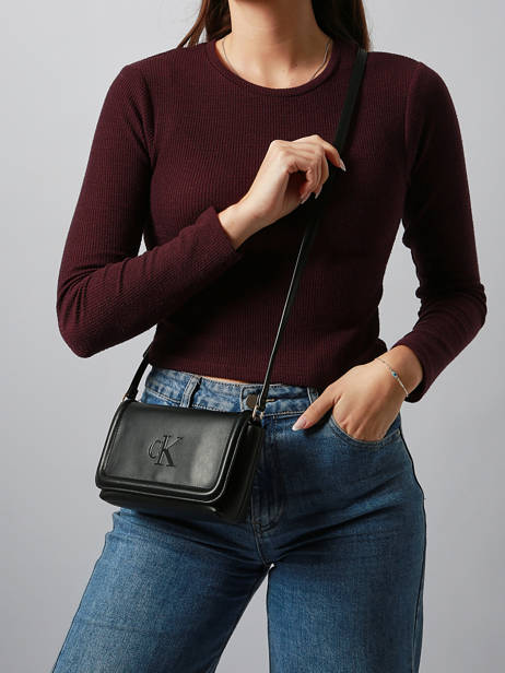 Cross Body Tas Bold Monogram Calvin klein jeans Zwart bold monogram 4F1027G ander zicht 1