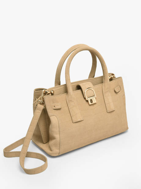 Handtas S Equestre Croco Leder Etrier Beige equestre croco EEQC142S ander zicht 1