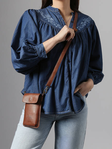 Telefoonetui Leder Basilic pepper Bruin cow BCOW88 ander zicht 1