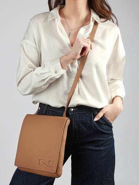 Cross Body Tas Dinant Leder Nathan baume Bruin n city 3 ander zicht 1