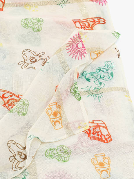 Sjaal Far West 120x120cm Pieces Beige tasselo 17146404 ander zicht 1