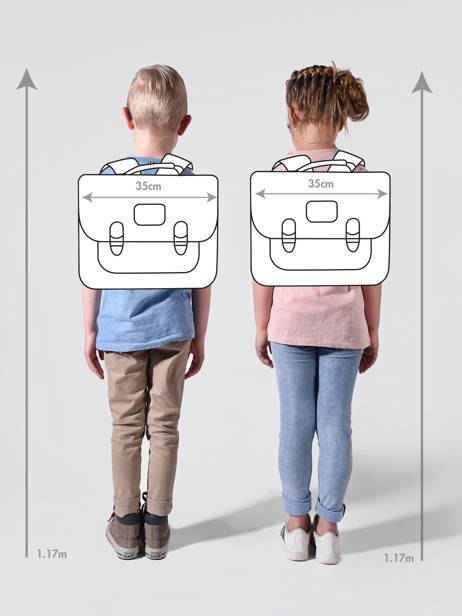 Boekentas 2 Compartimenten Cameleon Blauw vintage fantasy PBVGCA35 ander zicht 1